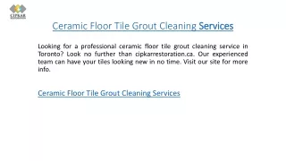 Ceramic Floor Tile Grout Cleaning Services