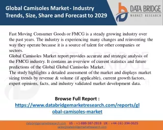 Global Camisoles Market to Reach A CAGR of 5.1% By The Year 2029