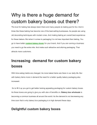 Why is there a huge demand for custom bakery boxes out there (1)
