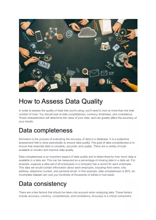 How to Assess Data Quality