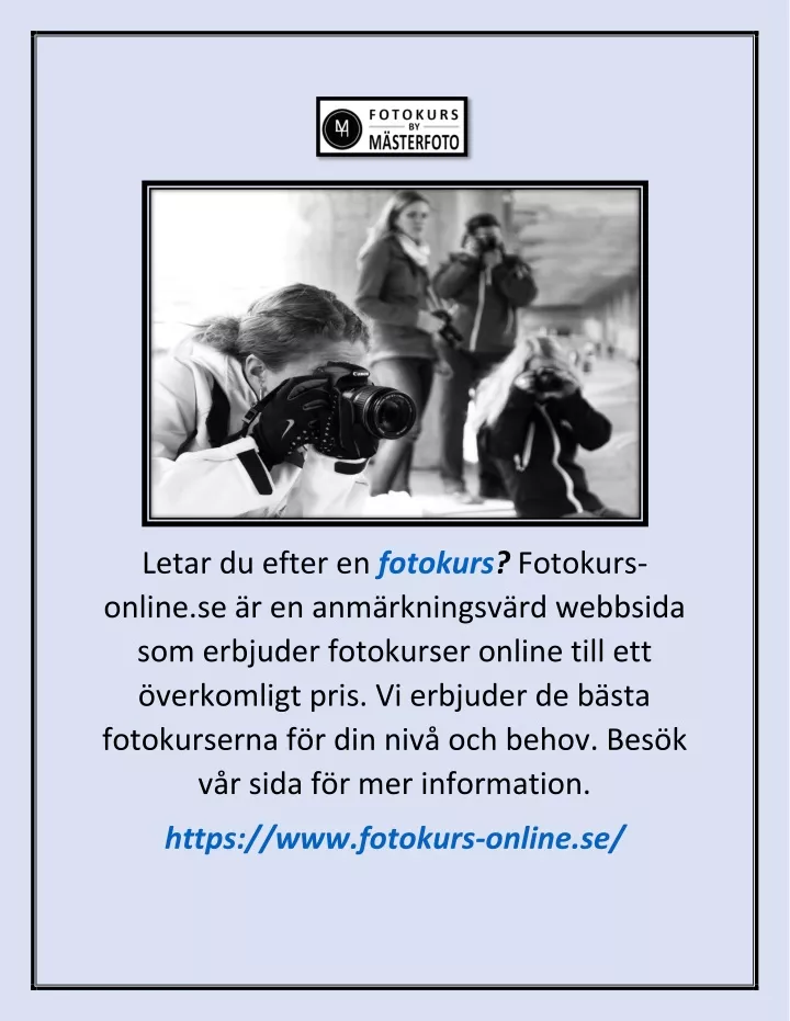 letar du efter en fotokurs fotokurs online