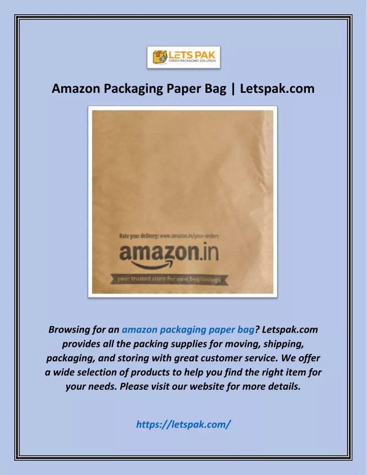 amazon packaging paper bag letspak com