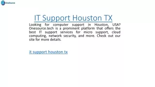 it support houston tx