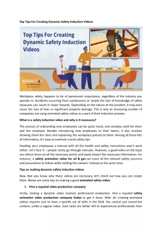 Top Tips For Creating Dynamic Safety Induction Videos.docx