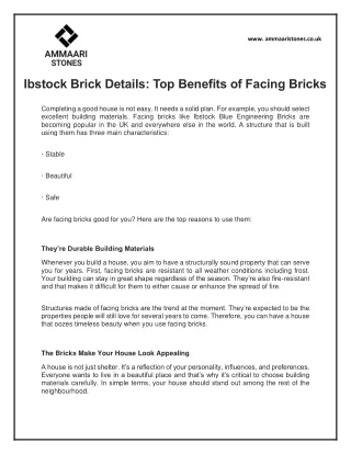 Ibstock Brick Details: Top Benefits of Facing Bricks