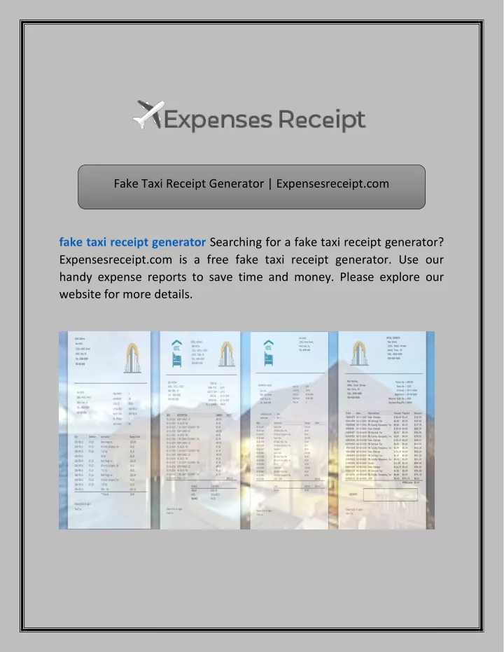 fake taxi receipt generator expensesreceipt com