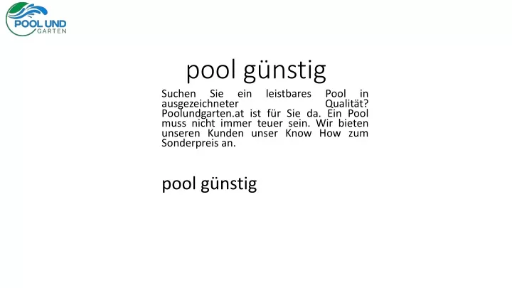 pool g nstig