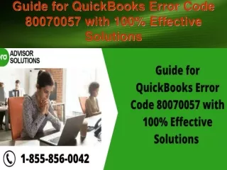 guide for quickbooks error code 80070057 with 100 effective solutions