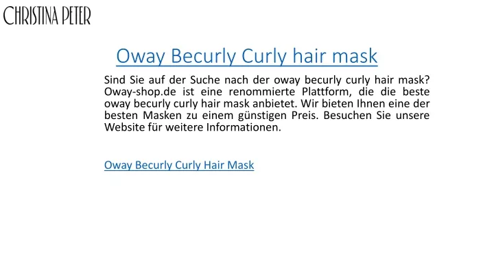 oway becurly curly hair mask