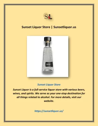 Sunset Liquor Store | Sunsetliquor.us