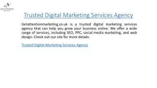 Trusted Digital Marketing Services Agency  Getattentionmarketing.co.uk