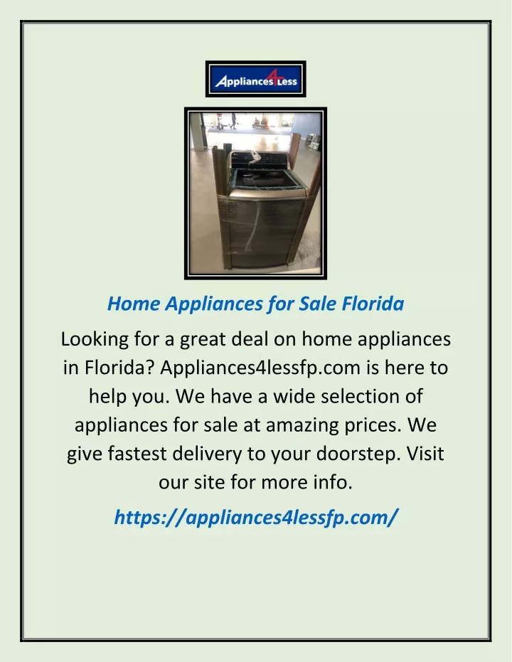 home appliances for sale florida