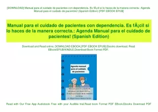 [DOWNLOAD] Manual para el cuidado de pacientes con dependencia. Es fÃƒÂ¡cil si lo haces de la manera correcta. Agenda Ma