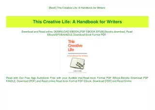 [Best!] This Creative Life A Handbook for Writers (READ PDF EBOOK)