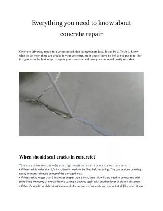 Everything you need to know about concrete repair