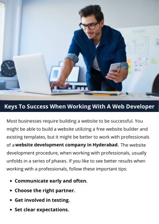 keys to success when working with a web developer