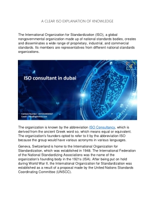 a clear iso explanation of knowledge