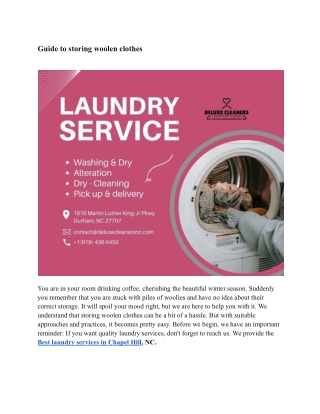 Guide to storing woolen clothes
