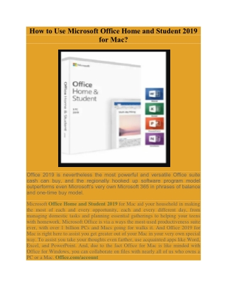 how to use microsoft office home and student 2019