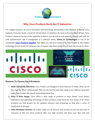Why Cisco Products Rock the IT Industries
