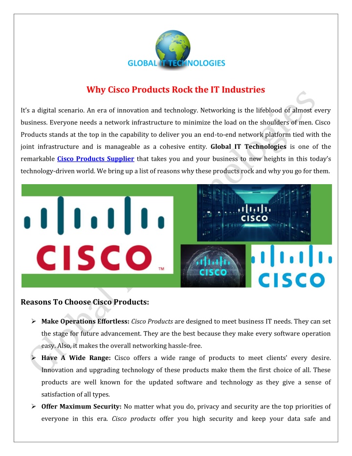 why cisco products rock the it industries