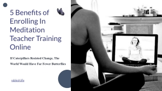 Meditation Teacher Training Online