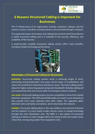 6 reasons structured cabling is important