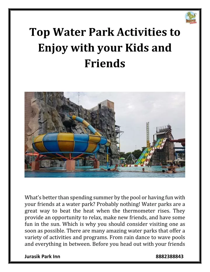 top water park activities to enjoy with your kids