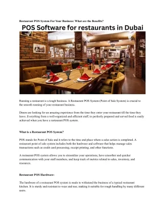 restaurant pos system for your business what
