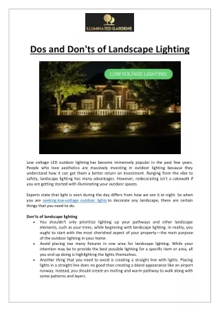 dos and don ts of landscape lighting