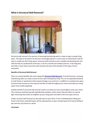 what is structural wall removal