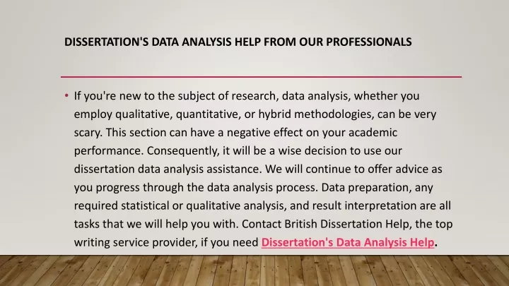 dissertation s data analysis help from our professionals