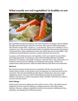 what exactly are red vegetables is healthy or not