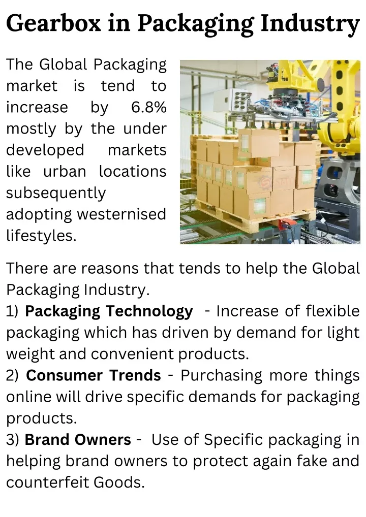 gearbox in packaging industry