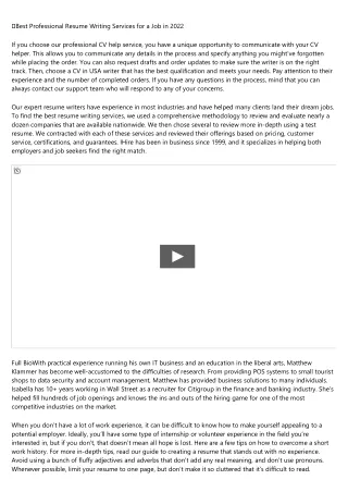 best professional resume writing services