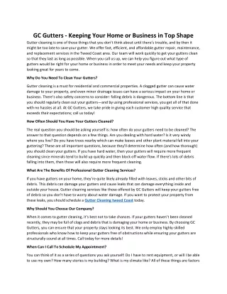 GC Gutters - Keeping Your Home or Business in Top Shape