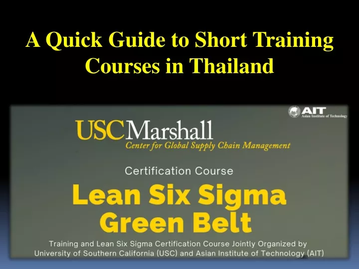 a quick guide to short training courses