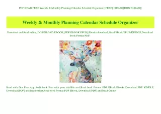 PDF READ FREE Weekly & Monthly Planning Calendar Schedule Organizer [[FREE] [READ] [DOWNLOAD]]