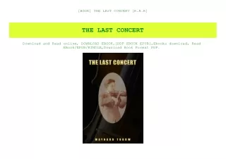 book the last concert r a r