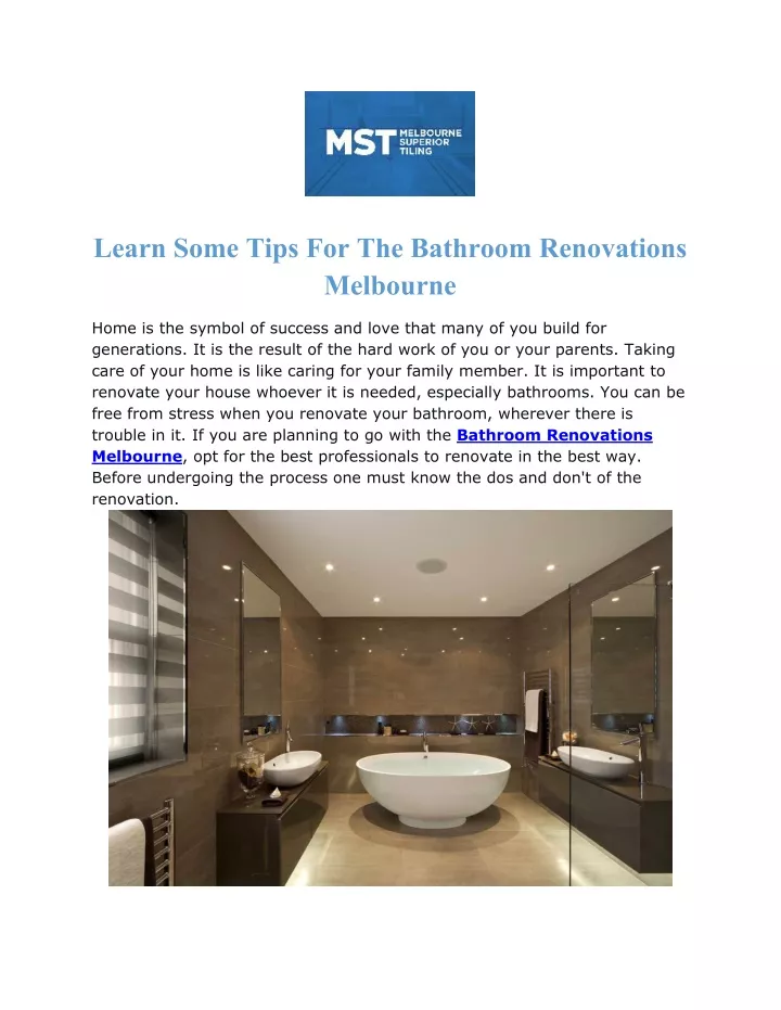 learn some tips for the bathroom renovations