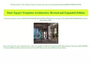 Pdf [download]^^ Dust Egypt's Forgotten Architecture  Revised and Expanded Edition [KINDLE EBOOK EPUB]