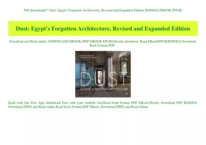 pdf download dust egypt s forgotten architecture