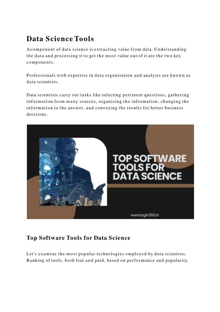 data science tools a component of data science