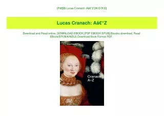 [Pdf]$$ Lucas Cranach AÃ¢Â€Â“Z [W.O.R.D]