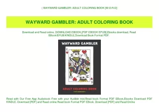 (B.O.O.K.$ WAYWARD GAMBLER ADULT COLORING BOOK [W.O.R.D]