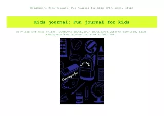 ReadOnline Kids journal Fun journal for kids [PDF  mobi  ePub]