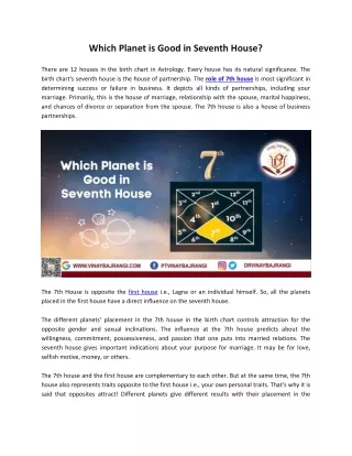which planet is good in seventh house