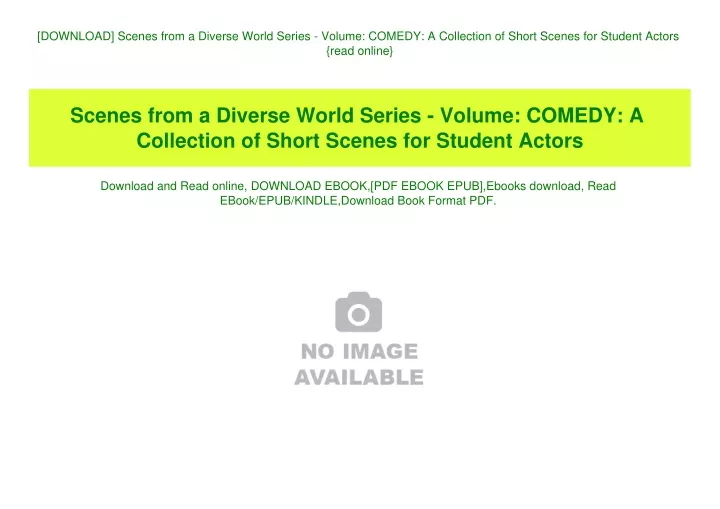 download scenes from a diverse world series
