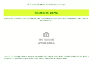 [PDF] DOWNLOAD READ Bloodhound journal Full Pages