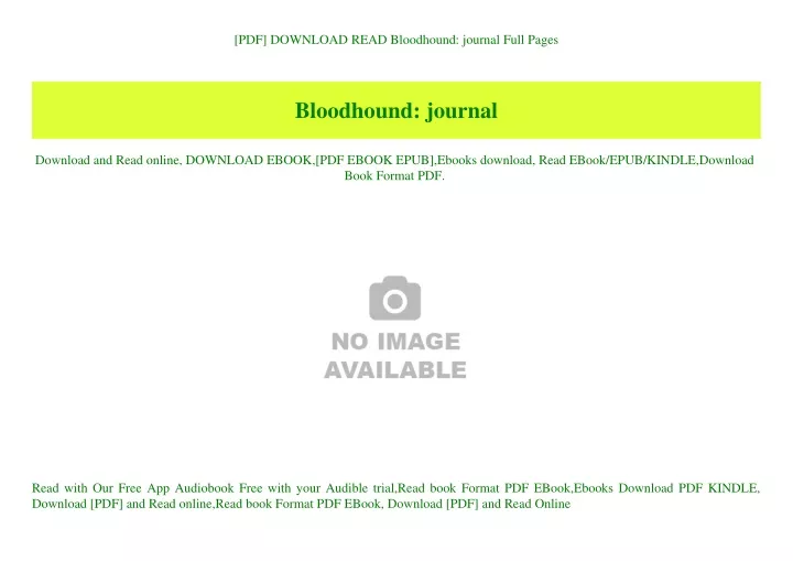 pdf download read bloodhound journal full pages